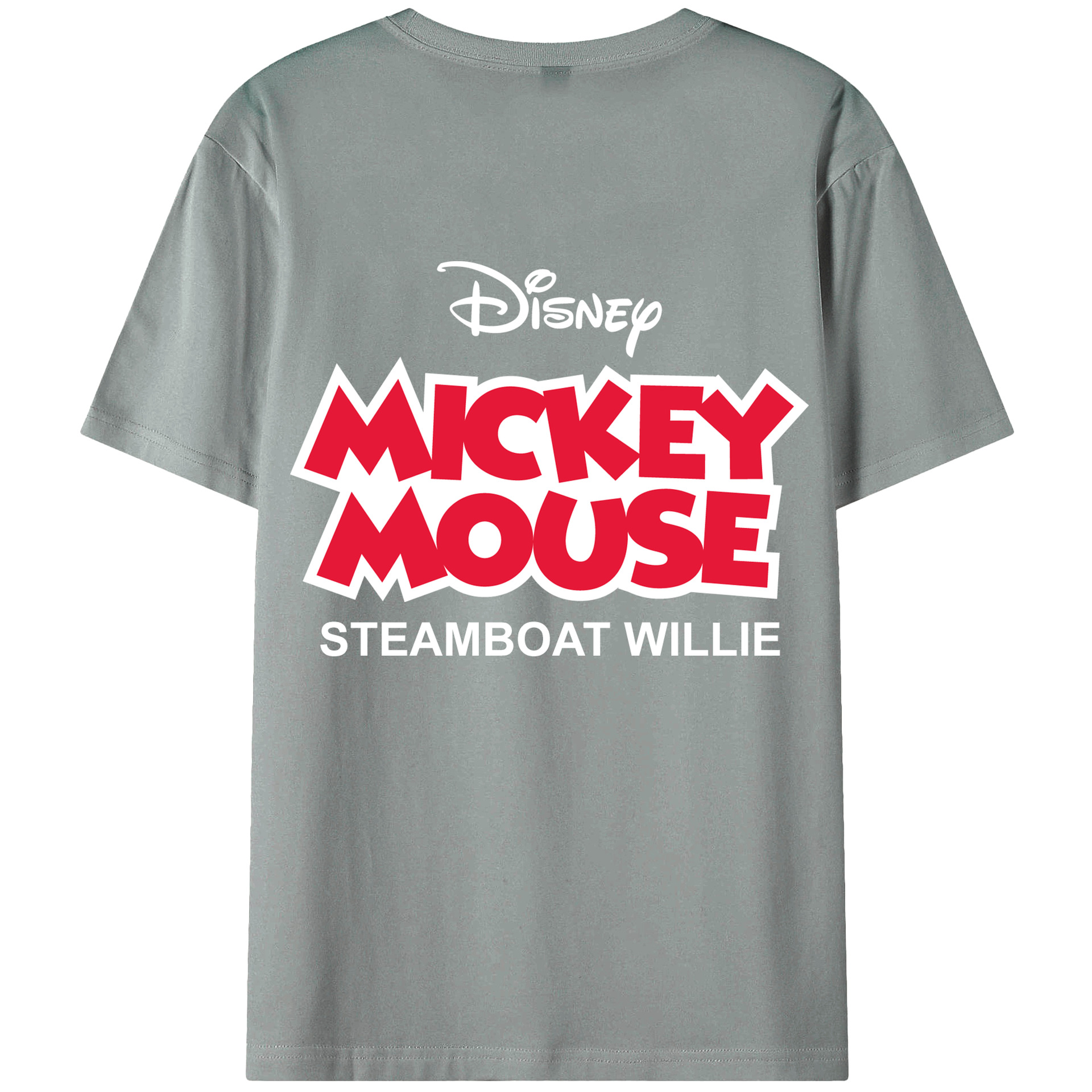 ミッキーマウス Mickey Mouse 綿100％ メンズ半袖Tシャツ（バックプリント） 通気性